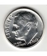 2 pcs 1963-D Roosevelt Dimes  BU+ - $19.00