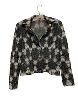 Missoni Metallic Knit Blazer Jacket Women Size 42/US 6 Black Silver Dressy - $163.63