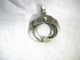 Law Breaker Hand Cuff / Cuffs W Tiny Skull Keyhole Pewter Pendant Adj Necklace - $9.99