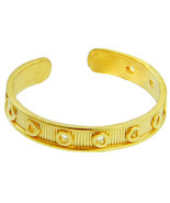 10K or 14K Solid Gold Circular Toe Ring Adjustable - Yellow or White - £70.28 GBP+