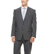 Mens Suit Jacket Chaps Gray Pin Striped Wool Blend Comfort Stretch $220 -sz 44L - £70.46 GBP