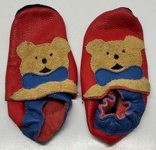 Vintage Baby Bear Suede Leather Moccasins Shoes Slip On Child Doll  - £15.42 GBP