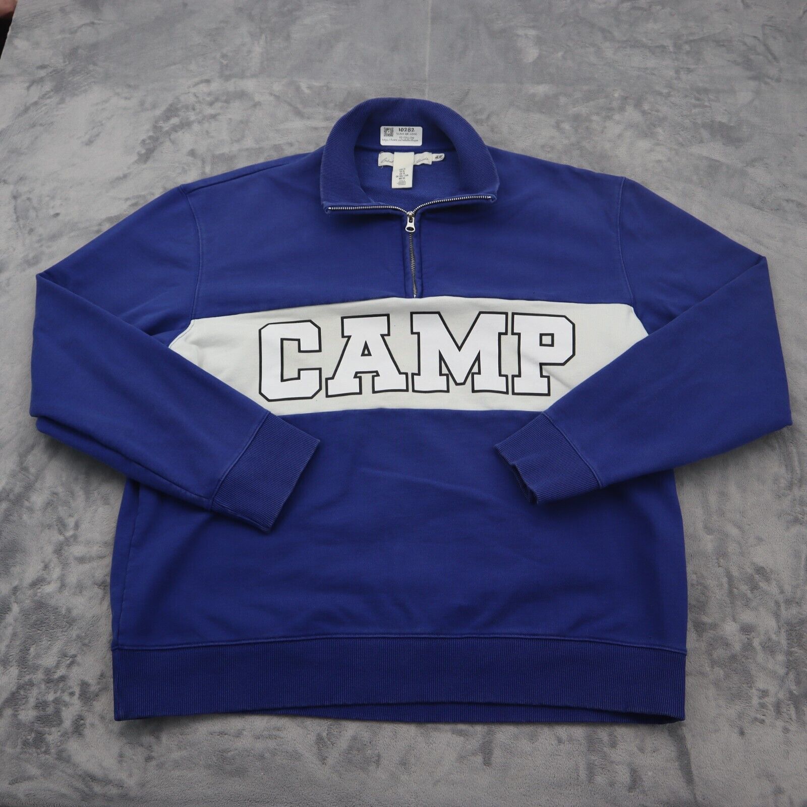 Primary image for H&M LOGG Sweater Men XL Blue Casual Lightweight Camp 1/4 Zip Sweatshirt