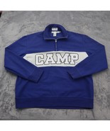 H&amp;M LOGG Sweater Men XL Blue Casual Lightweight Camp 1/4 Zip Sweatshirt - £20.32 GBP