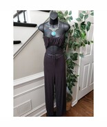 Windsor Jumpsuit Womens Small Black Cutout Tie Waist Spaghetti Strap Str... - $56.86 CAD