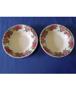 Rose Garden Fine Porcelain Soup Salad Bowls Set of 2 - £10.11 GBP