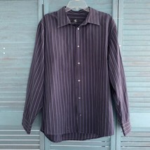 Calvin Klein Men&#39;s Button Down Shirt ~ Sz XL ~ Black &amp; Blue ~ Long Sleeve - $22.49