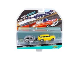 1955 Chevrolet Nomad with Traveler Trailer Yellow Tow & Go 1/64 Diecast Model by - $1,110.92 MXN