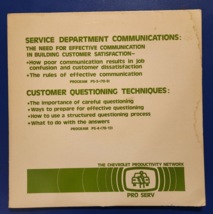 Service Department Communications chevrolet laserdisc 1978 MCA discovisi... - £15.97 GBP