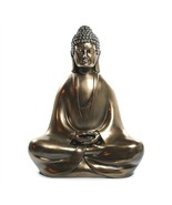 BUDDHA STATUE 12.5&quot; Large Meditating Shakyamuni Contemporary Icon Bronze... - $119.95