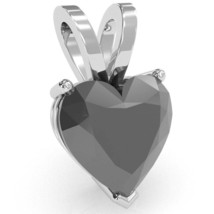 Black Onyx Heart Solitaire Pendant In 14k White Gold - £158.57 GBP