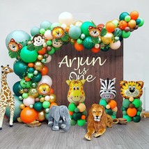 Safari Jungle Themed Animal Balloons Arch Garland Kit Wild One Baby Show... - £20.59 GBP