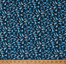 Cotton Sharks Water Ocean Fish Aquatic Animals Fabric Print by the Yard D387.24 - £10.35 GBP