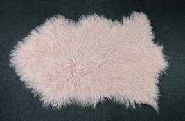 Real Genuine Tibetan / Mongolian lamb fur pelt rug - Baby Pink - $99.00