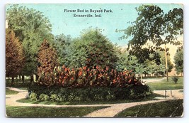 Postcard Flower Bed in Bayard Park Evansville Indiana IN c.1913 - £2.83 GBP