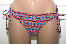 NWT Jessica Simpson Mixed Funky Prints Tie Sides Bikini Hipster Bottom M L - £7.20 GBP