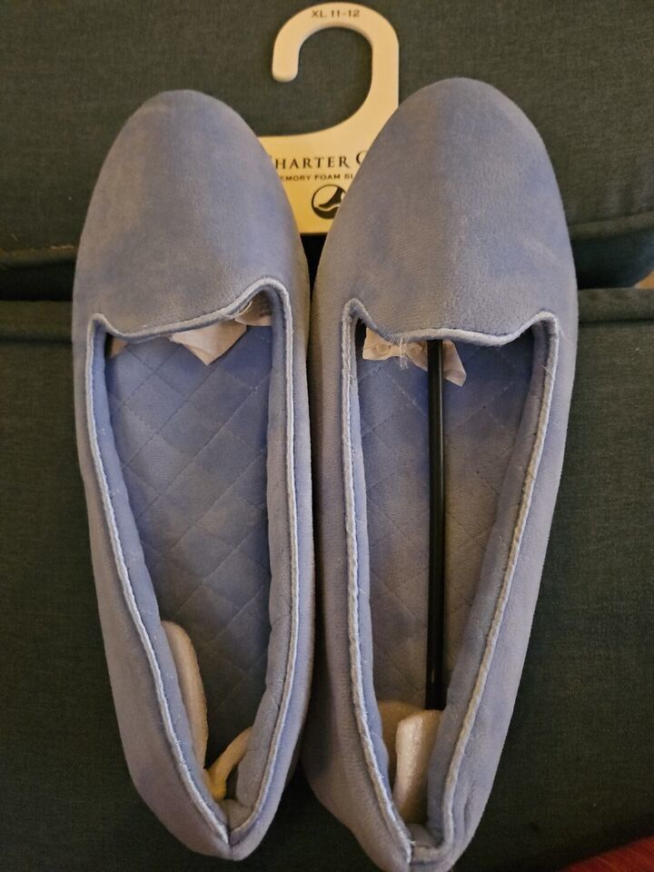 Charter club memory foam powder blue slippers size XLarge 11-12 - $14.36