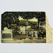 Antique 1908 Havana Cuba Central Park Postcard Lion Statue Men in Canoti... - $141.66 MXN