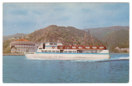 Vtg Postcard-Motor Ship &quot;Catalina Aloha&quot; Ariving at Avalon CA-Chrome-CA6 - £8.59 GBP