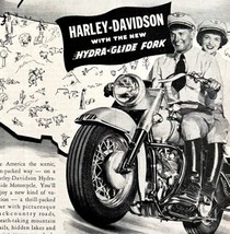 Harley Davidson Hydra Glide Fork Advertisement 1949 Motorcycle Vacation ... - $18.00