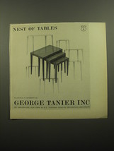 1960 George Tanier Nest of Tables Advertisement - $14.99