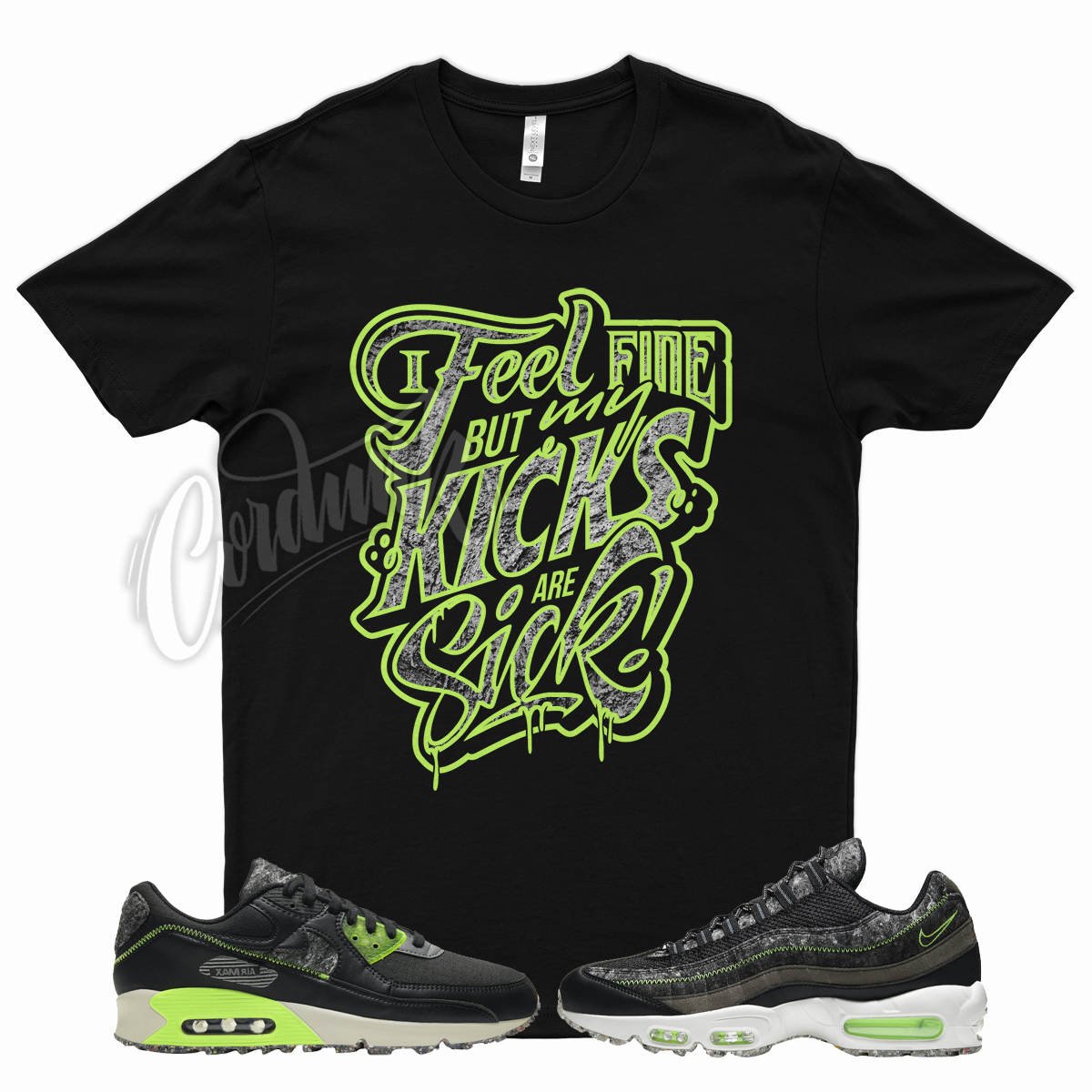 Primary image for SICK T Shirt for N Air Zoom M2Z2 Electric Green Max 95 90 Volt Neon 4 