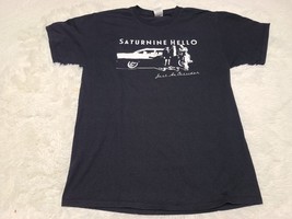 VTG Y2K Saturnine Hello Just An Outsider L T-Shirt Concert Band Tour Black - £31.38 GBP