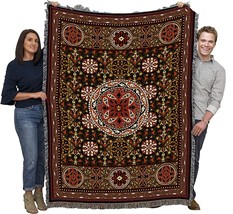 Gothic Medallion Blanket - Patterns Gift Tapestry Throw Woven from Cotton, 72x54 - £61.00 GBP