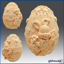 3D Silicone Soap/Candle Mold–Bunny w/Faberge Easter egg - £34.95 GBP