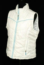 Paris Blues Sleeveless Vest Jacket Size Large White W/ Blue Piping Puffy Ski - £14.44 GBP