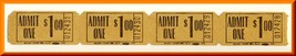 Carnival/Circus/Fair/Amusement Park Tickets, Admit One/One Dollar, 1950&#39;s? - £3.19 GBP