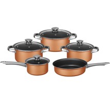 Brentwood 9 Piece Aluminum Non Stick Cookware Set in Copper - $94.88