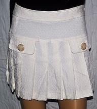 Dolce &amp; Gabbana Pleated Ivory Mini Skirt Size 6 US NWT (PB121) - $149.99
