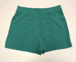 NWT SOCIETY + STITCH Women’s Emerald Green Solid Woven Shorts (see Descriptions) - £17.47 GBP