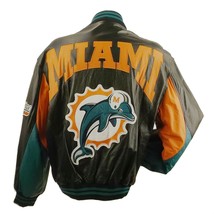 Nfl Miami Dolphins Leather Bomber Jacket L31110MI - £275.32 GBP