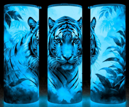 Glow in the Dark Tiger in the Forrest Mist Cup Mug Tumbler 20oz - £18.16 GBP