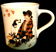 vintage 80&#39;s Norman Rockwell coffee mug &quot;A boy and his Dog&quot; - £7.70 GBP