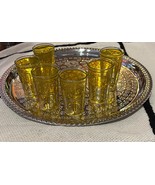 Moroccan tea glasses- Set of Moroccan serving tea glasses-  Gold tea gla... - £31.52 GBP