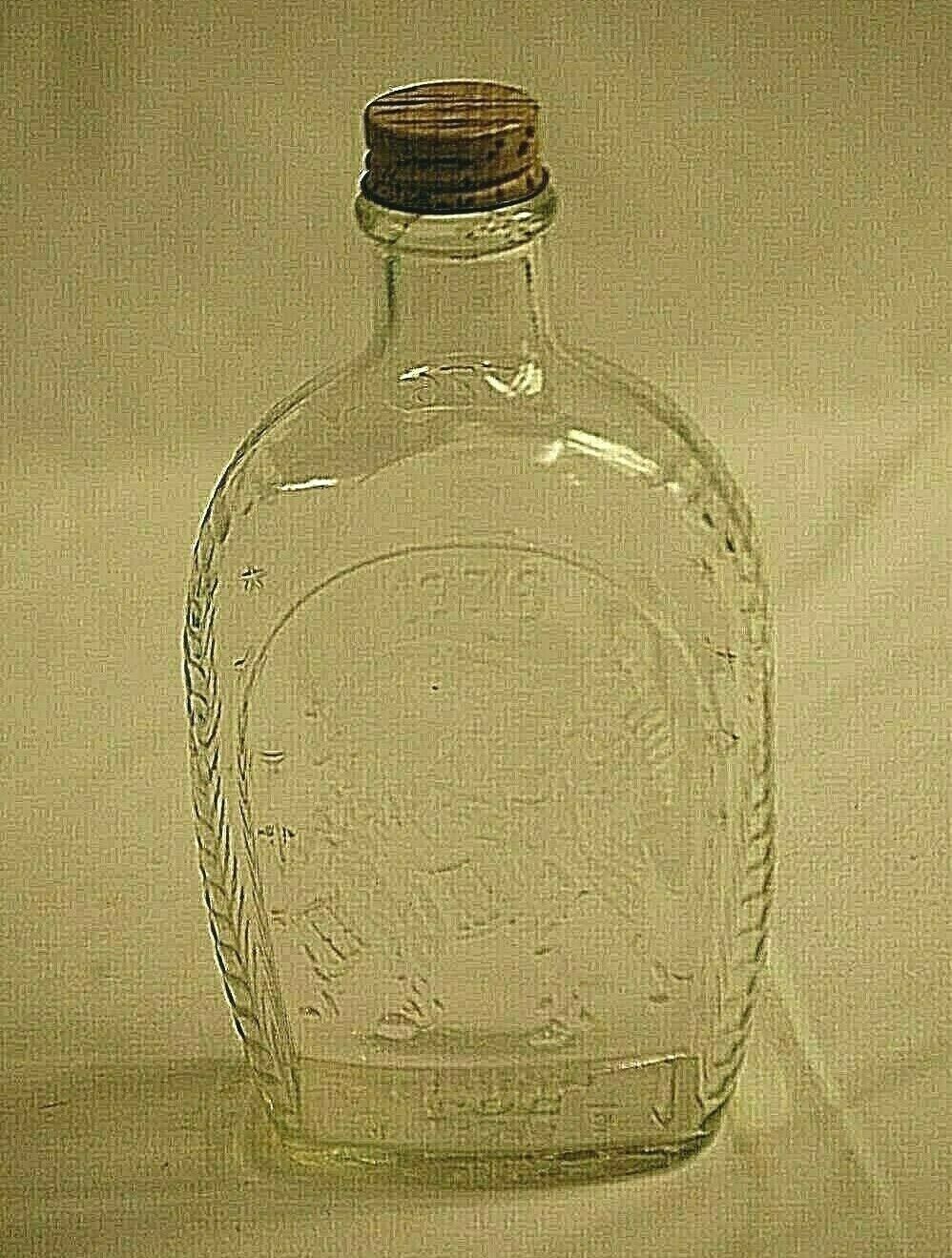 Primary image for Old Vintage Log Cabin Syrup 1776 Bicentennial Clear Glass Bottle w Original Lid