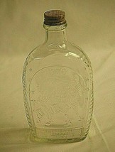Old Vintage Log Cabin Syrup 1776 Bicentennial Clear Glass Bottle w Origi... - $19.79