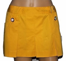 Dolce &amp; Gabbana Pleated Yellow Mini Skirt NWT Italian Size 42 US Size 8 ... - $149.99