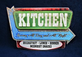 KITCHEN -*US MADE* Die-Cut Embossed Metal Sign - Dining Serving Room Wall Décor - £14.11 GBP