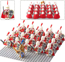21pcs Red Cross Knights D Medieval Battles &amp; Sieges Custom Minifigures Toys - £22.12 GBP