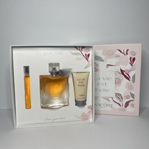 Lancome La Vie Est Belle 2.5 Oz Eau De Parfum 3-Piece Women Perfume Gift Set NEW - £100.54 GBP