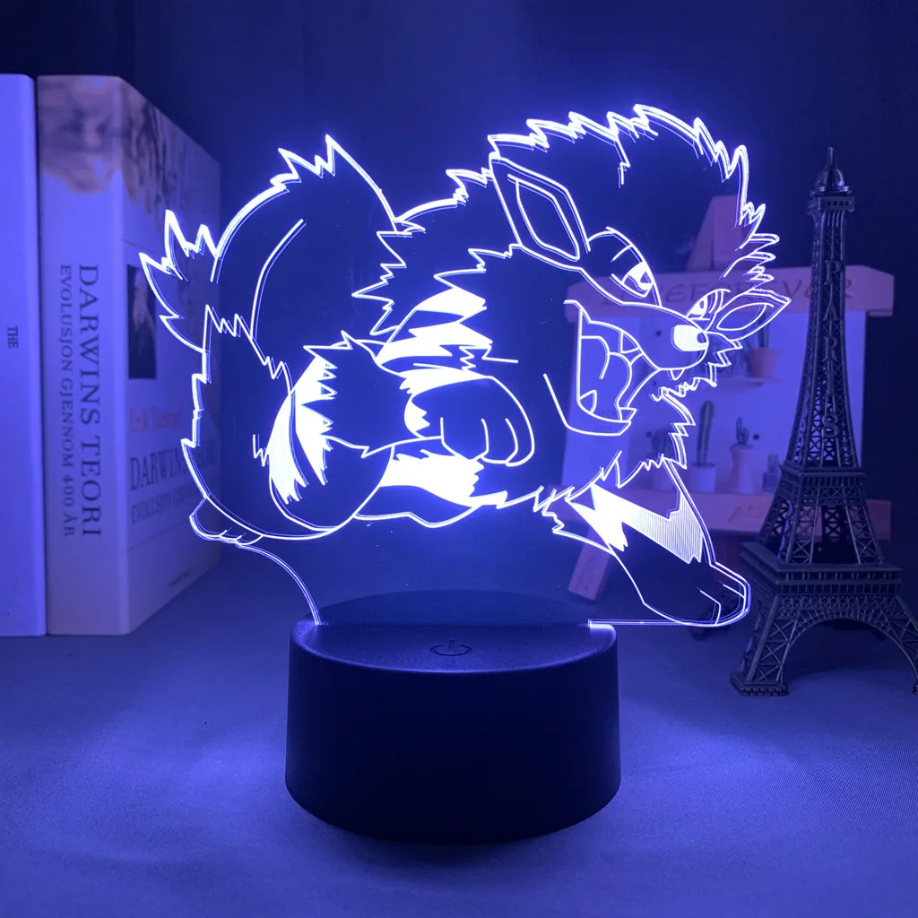 Arcanine Pokemon Anime Figures 3D Led Night Light Model Toys Children Bed Room - £14.91 GBP