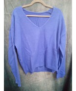 Womans Unbranded Blue Oversized CropLong-Sleeve Sweatshirt Sz XL 89BxEARE - $33.80 CAD