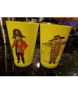 2 Vintage Yellow Plastic McDonald Cups Captain Crook Hamburglar - $17.72