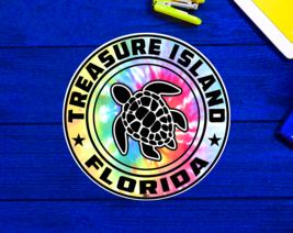 Treasure Island Florida Beach Sticker Decal 3&quot; Vinyl Sea Turtle - £4.09 GBP