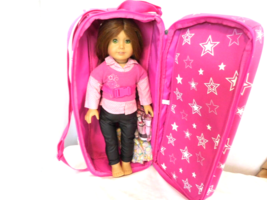 American Girl Doll Truly Me Green Eyes Red Hair Bright 2008 + Case + Top - £49.74 GBP