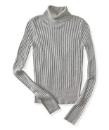 Aeropostale Womens Ribbed Turtleneck Knit Sweater SZ Juniors S Grey Long... - £11.18 GBP